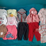 Baby clothes for girl used, pack of 12, size 74-80 cm