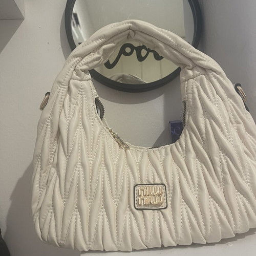 Miu Miu white quilted shoulder handbag like new