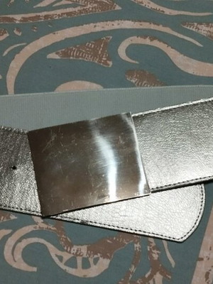 Silver belt with elastic like new, length 97 cm