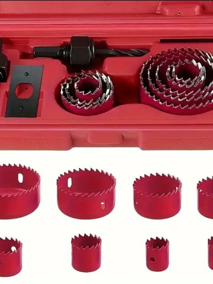Hole Saw Set 11 Pieces New for Wood, Gypsum, Composite, Plastic