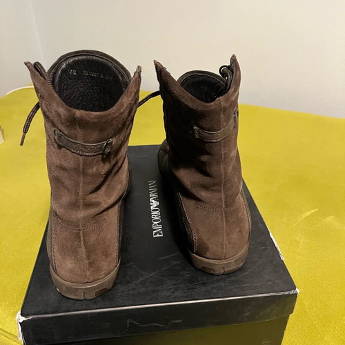 Emporio Armani boots like new, brown size 42 with metallic eyelets