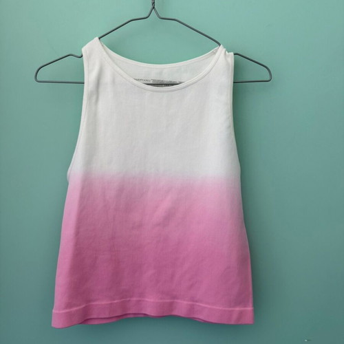 Primark Cares ribbed sleeveless crop top ombre pink white