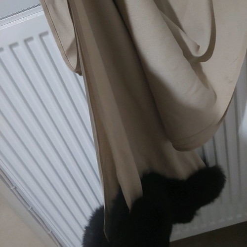 Scarf with natural fur new, beige