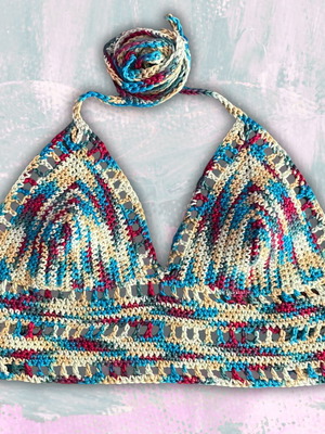 Handmade Top Bralette Candy Coast XS colorful cotton