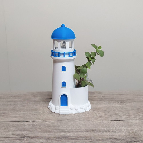 Large Cycladic Lighthouse 3D Printed Decorative Planter New