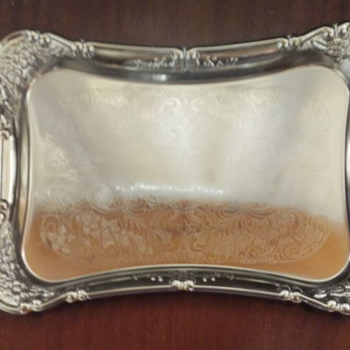 Vintage Twin Bird Serving Tray Stainless Steel like new 34x18cm