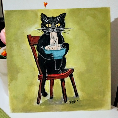 Painting on canvas with acrylic colors 20×20cm new