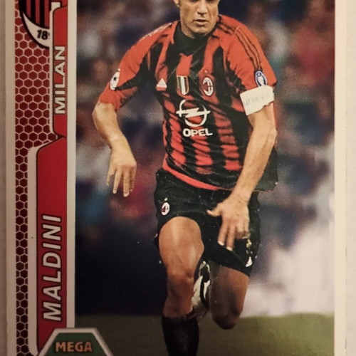 Paolo Maldini collectible card used, AC Milan Mega Champions 2006