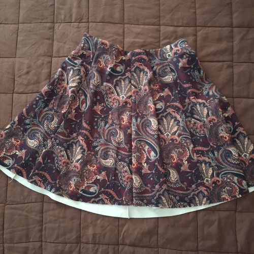 Bershka Mini Skater Skirt Paisley Pattern Size M Like New