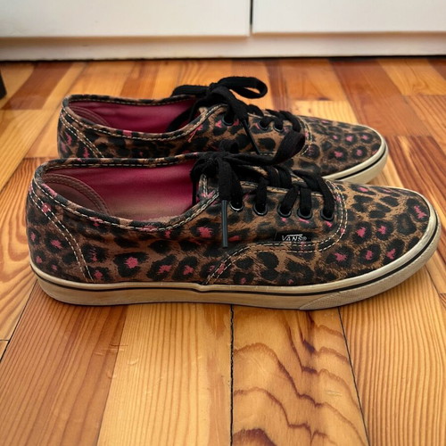Vans Authentic Leopard Lo Pro shoes used, size 38, brown multicolor