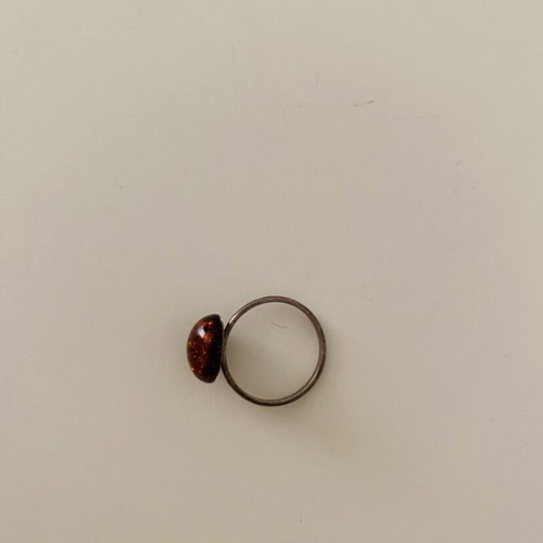Ring used, silver with amber stone