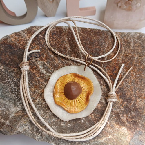Polymer clay necklace, handmade