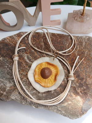 Polymer clay necklace, handmade