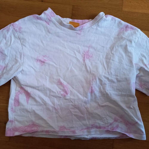 Set of shorts and blouse like new, white and pink