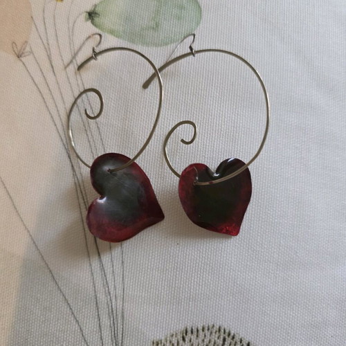 Heart earrings vintage piece