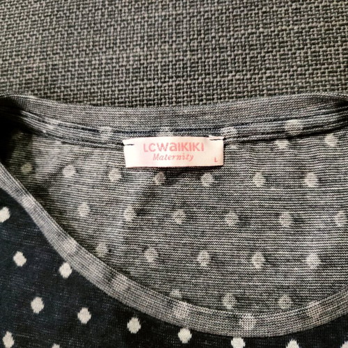 Maternity dress like new, size L, white and blue