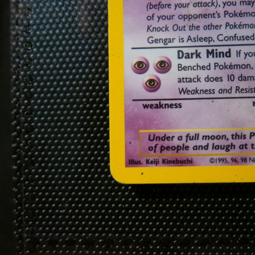 Gengar Pokemon card used, Fossil set 5/62, holo