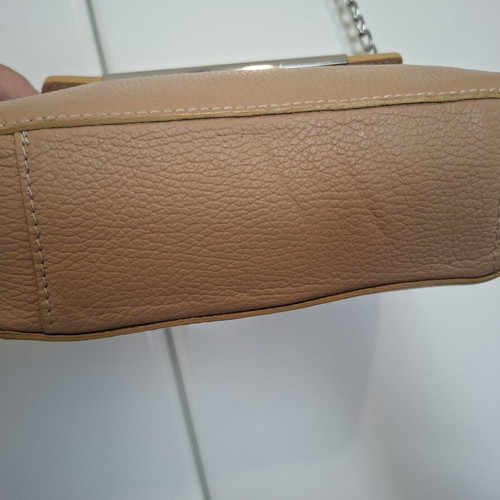 Pierre Cardin genuine leather crossbody bag, beige