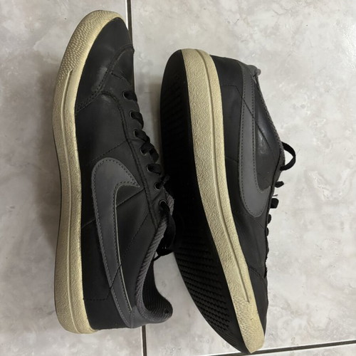 Nike Court Royale sneakers used, black with grey Swoosh and neon insole
