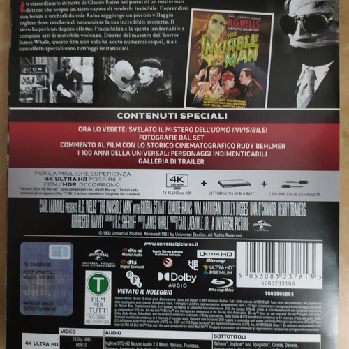 The Invisible Man 4K Ultra HD + Blu-Ray steelbook new