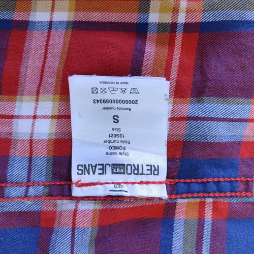 Retro Jeans plaid shirt size M like new, blue and red