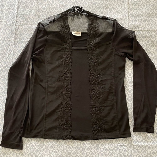 Genesis blouse with transparency like new, black