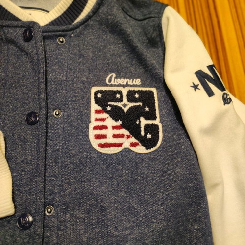 Bershka college jacket like new, size M, blue