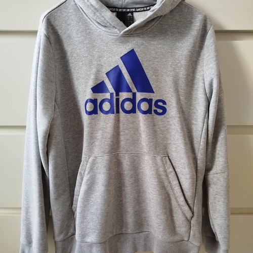 Adidas Essentials Big Logo hoodie, grey, size 13-14 years