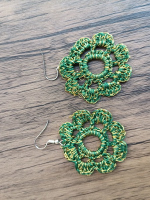 Handmade crocheted earrings, unique designs