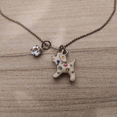 Necklace with dog design used, delicate