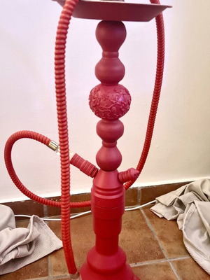 Ναργιλές κόκκινος σαν καινούργιος, πλήρες σετ με σωλήνα και αξεσουάρ