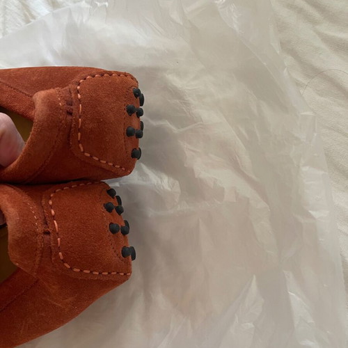 Hugs & Co men's castor moccasins used, UK size 9, orange