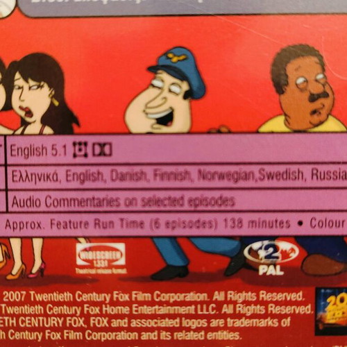 Family Guy Season Six DVD used, 13 episodes with Greek subtitles