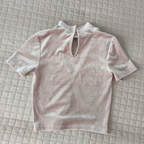 H&M velvet blouse, pink, XS