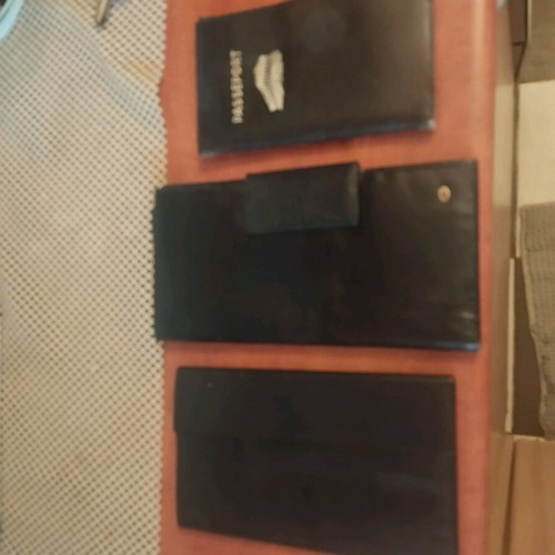 Large black travel wallets, set of 3