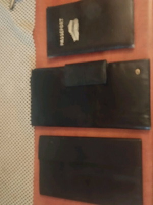 Large black travel wallets, set of 3