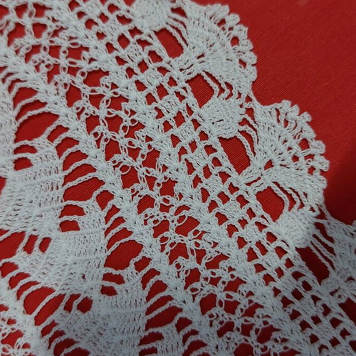 Crochet lace doily 45x24cm white elongated new