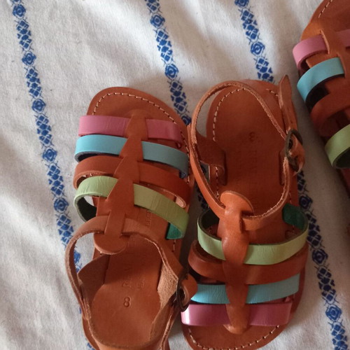 Children's colorful leather sandals new, sizes 27, 28, 29 & 31
