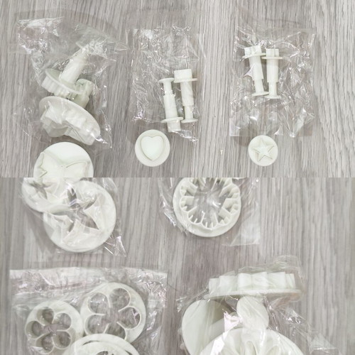 Craft supplies set used with clay, paints, silicone molds, and accessories