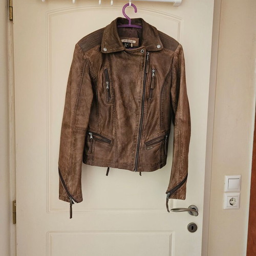 Attrattivo leather biker jacket like new, brown, vintage style