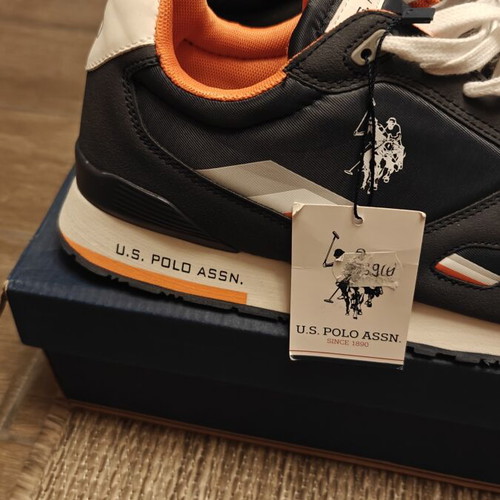Us Polo Assn men's sneakers size 44, blue and orange