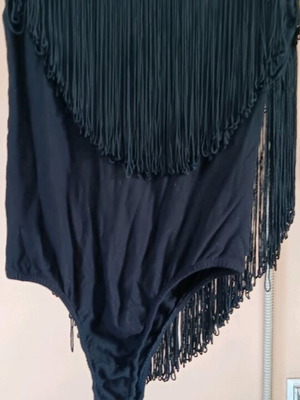 Bodysuit with fringes new, black size M