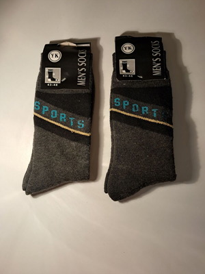 Men's sports socks set of 2, dark gray, new