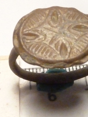 Old Revival Bronze Ring with Cross used