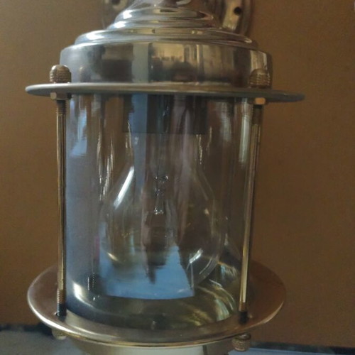 Nautical wall lanterns like new with brass and glass