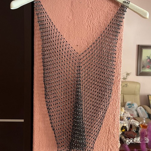 Unique mesh top new, black, size M