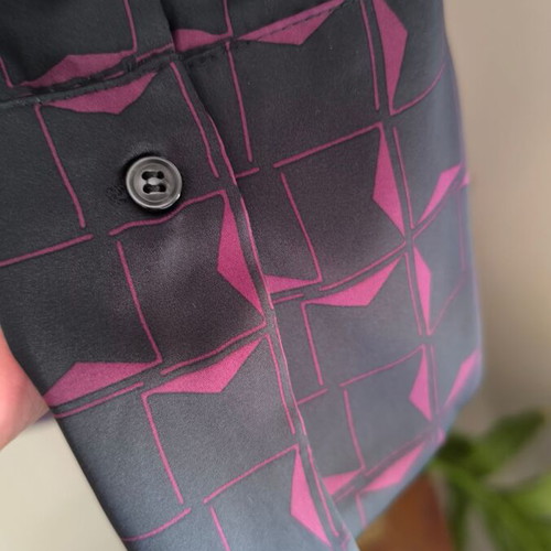 Sisley Shirt with Geometric Pattern Small like new