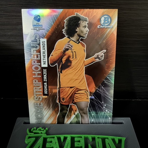 2022 Bowman Chrome Road to U21 Euros #HS-12 Joshua Zirkzee Home Strip Hopefuls card