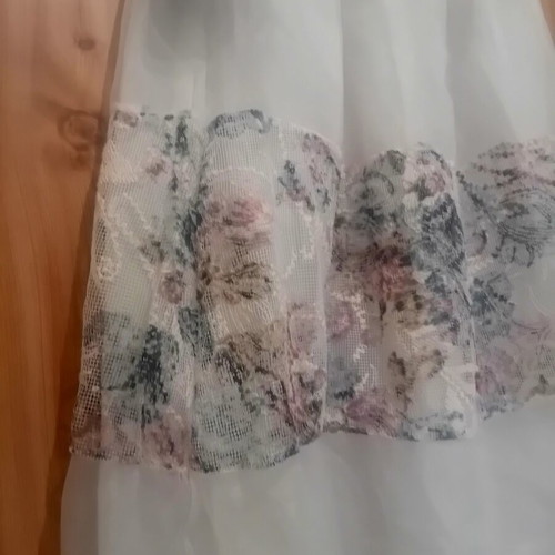 Airy skirt with embroidery new, white and multicolor