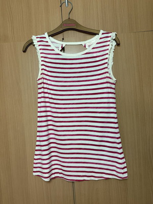 Bershka sleeveless blouse with red stripes used, size M